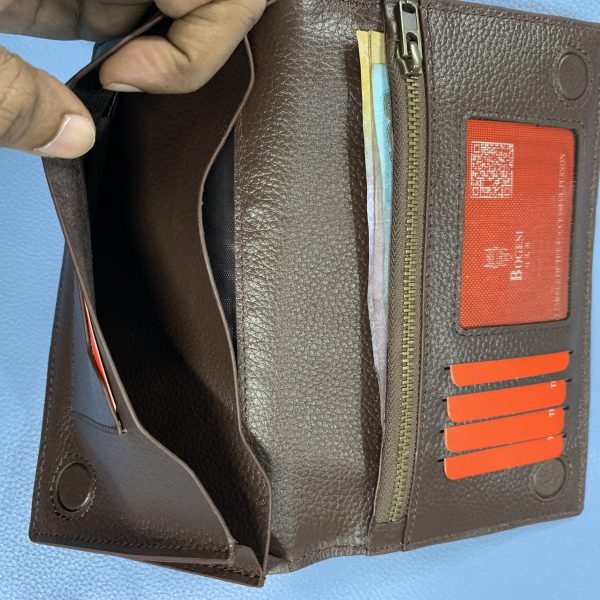 Double Mobile chamber Magnetic lock Long Wallet - Image 9