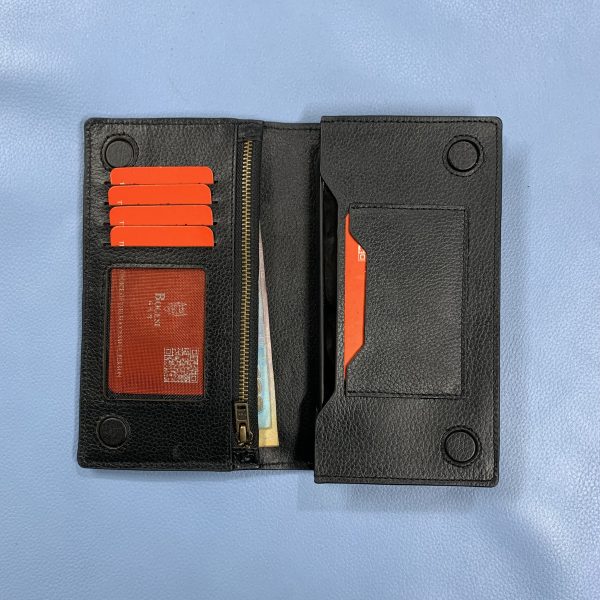 Double Mobile chamber Magnetic lock Long Wallet - Image 2